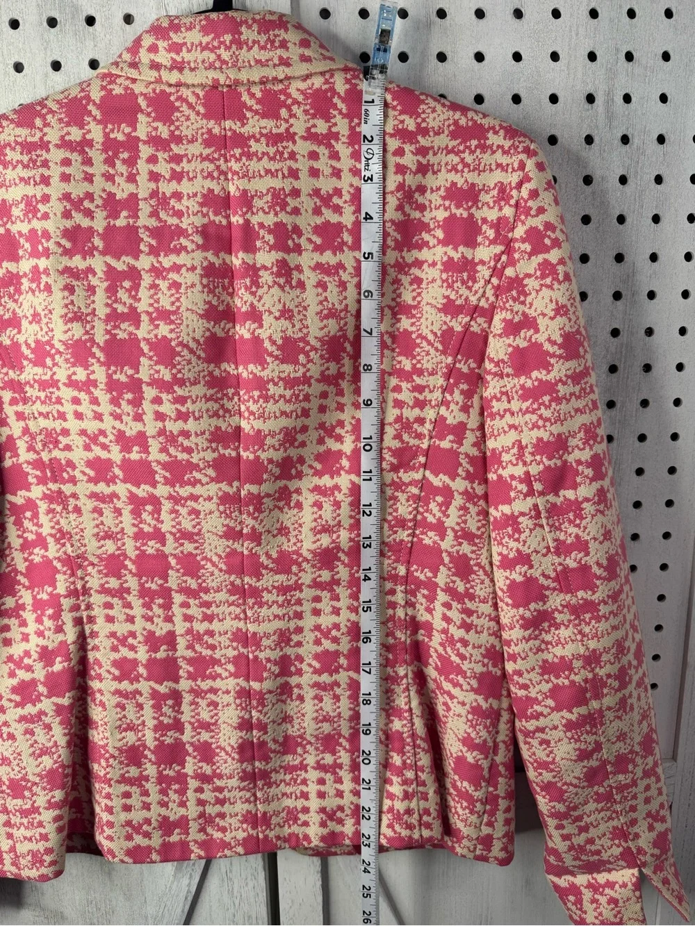 Ann Taylor Pink Cream Tweed Blazer Jacket Women’s Size 6 Career Preppy Classic